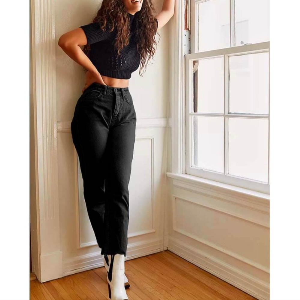 Free People High-Rise Black Jeans